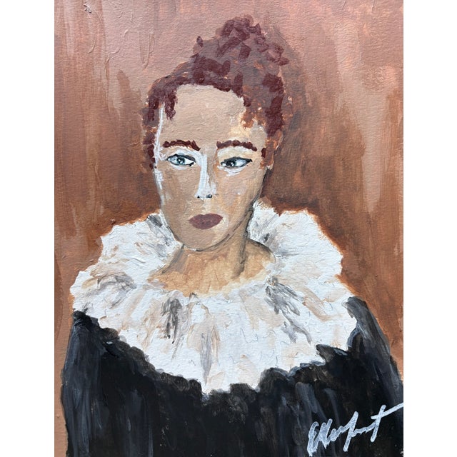 Lovely browns, mixture of glossy and matte, painterly strokes. A rich, warm original Elle Yount oil painting on board in...