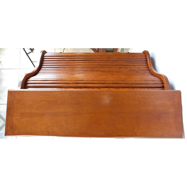 American Lifestyles Roll Top Wood Secretary Desk With Drawer Chairish