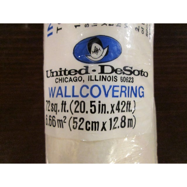 Off-white United DeSoto Floral Diamond Motif 70s Vintage Wallcovering For Sale - Image 8 of 10
