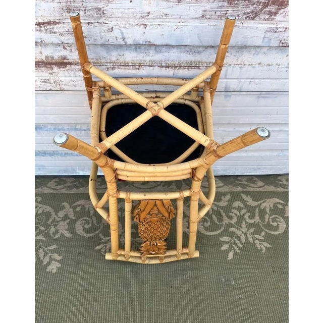 Set of 4 Vintage Tropical Regency Rattan Pineapple Armchairs, in the Style of Palecek For Sale - Image 12 of 12