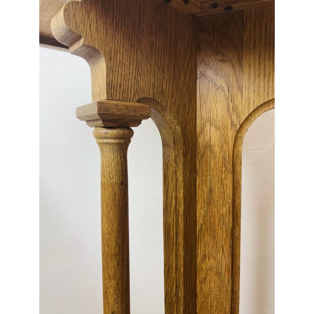 Arts & Crafts Gothic Revival Pedestal in Oak, 1920s For Sale - Image 10 of 18