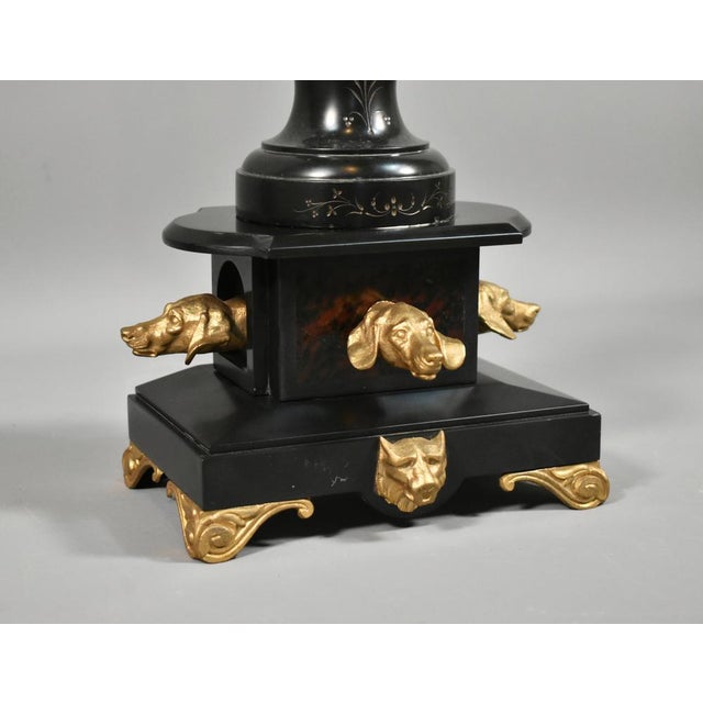 Metal Napoleon III Decorative Gilt and Slate Candelabra For Sale - Image 7 of 15