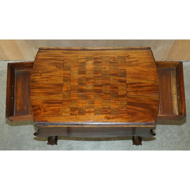 Chippendale Style Claw & Ball Feet Extending Chess Board Table, 1920s For Sale - Image 17 of 18