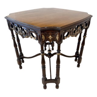 Antique Rococo Reticulated Carved Table For Sale