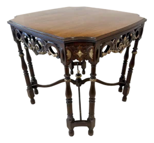 Antique Rococo Reticulated Carved Table