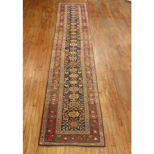 Persian Zabihi Collection Bidjar Antique Persian Long Runner - 3' x 17'1" For Sale - Image 3 of 7