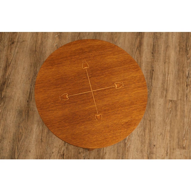 Stickley Mission Ellis Inlaid Round Oak Side Table For Sale - Image 9 of 18