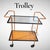 Stitched Leather Trolley by Jacques Adnet, 1950s, in Very Good conditions. Designed 1950 to 1959 I have official proof of...