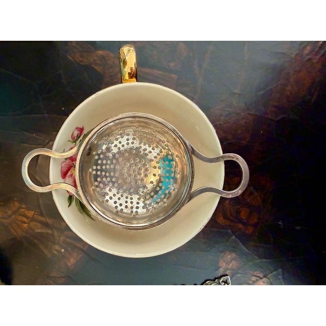 Vintage 1940’s Sterling Silver Over-the-Cup Tea Strainer For Sale - Image 9 of 9