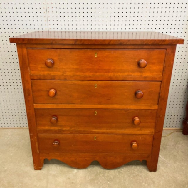 Early 20th Century Nightstand Solid Cherry Wood Dovetailed Drawers For Sale - Image 9 of 10