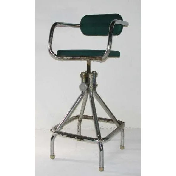 Green French Vintage Industrial Design Hairdressers Kids Chair, 1940 For Sale - Image 8 of 8