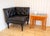 Black Leather Chesterfield Armchair Corner Salon Moschino Haslam Country House Designer, 1990s For Sale - Image 14 of 18