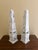 Late 20th Century Late 20th Century Pair of Distressed White Wooden Obelisks With Architectural Form For Sale - Image 5 of 7
