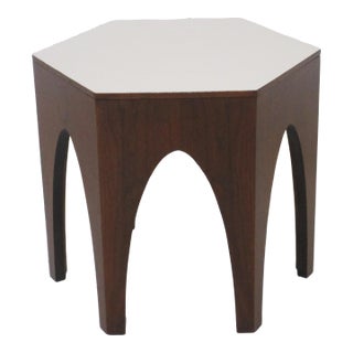 Harvey Probber Styled Mid Century Walnut Octagon Side Table For Sale