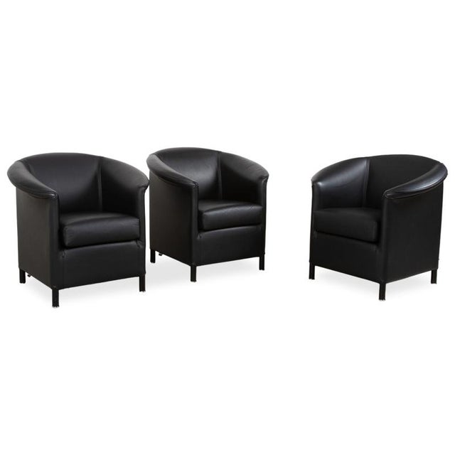 Aura Leather Chair by Paolo Piva for Wittmann, Set of 3 For Sale - Image 14 of 14