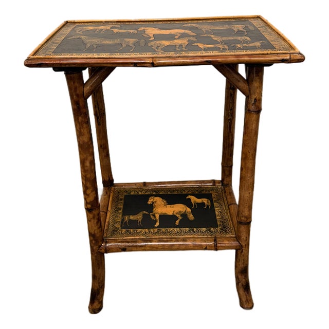 19th Century English Decoupage Side Table For Sale