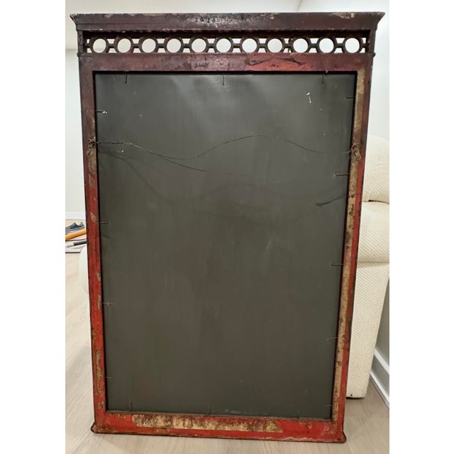 Vintage Antiqued Mirror in Dark Walnut Frame With Moorish Arch Detail For Sale - Image 12 of 12