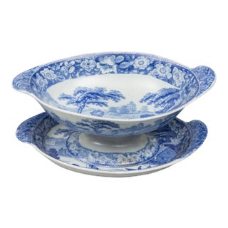 English "Wild Rose" Staffordshire Compote & Stand For Sale