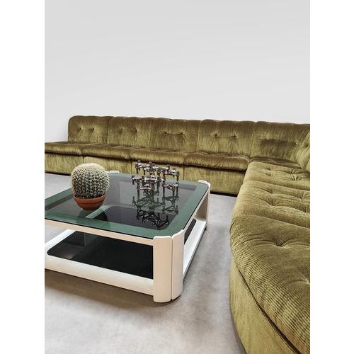 1970s Vintage Velvet Modular Sofa in Verdant Green, 1970s For Sale - Image 5 of 9