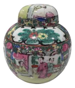 Vintage Petite Chinese Famille Rose Ginger Jar