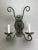 Beautiful pair of two light French wall sconces. Fully Re-wired and included backplate + mounting hardware for hardwire...