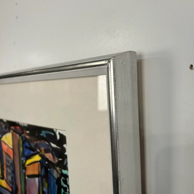 Abstract Cityscape Watercolor Framed Painting by Kenneth Marcus Hugh For Sale - Image 9 of 12