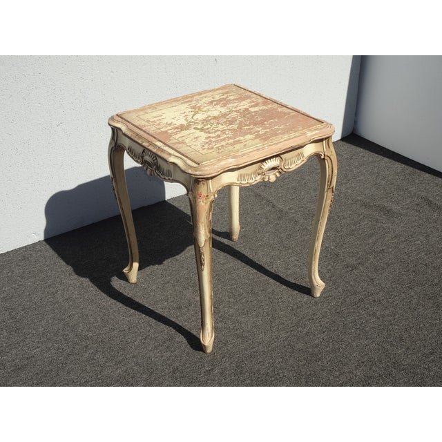 Vintage Rustic French Provincial End Table - Side Table For Sale - Image 4 of 12
