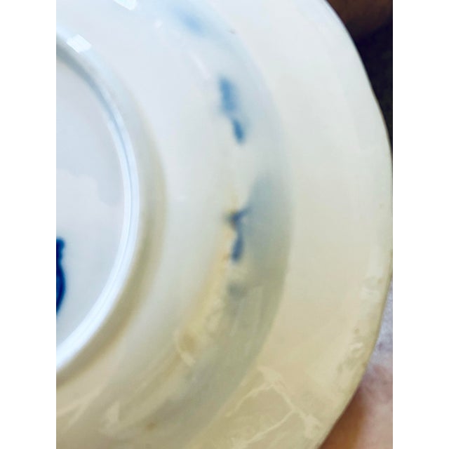 Late 19th Century Antique Flow Blue Brown Westhead & Moore Bwm&c Blue Onion Meissen English Soup Bowls, Set of 8 For Sale - Image 5 of 12