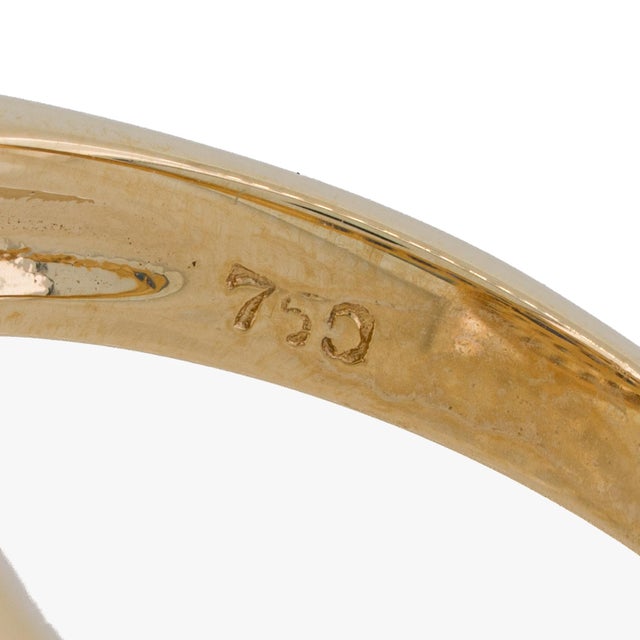 Blue Vintage Blue Sapphire Diamond 18k Gold Ring Size 6.75 For Sale - Image 8 of 8