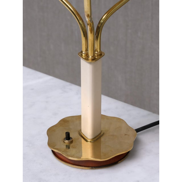 Brown Brass Model 15484 Table Lamp by Harald Notini for Böhlmarks, Sweden, 1940s For Sale - Image 8 of 14