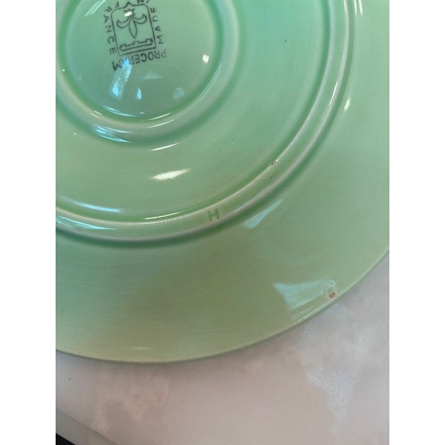 Vintage French Green Majolica Oyster Plate, Proceram For Sale - Image 11 of 13