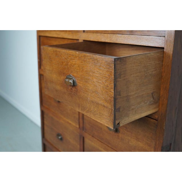 Wood Antique French Oak Filing Cabinet, 1920s For Sale - Image 7 of 18