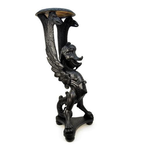 19th Century Gothic Syle Carved Dragon Pedestal Table For Sale - Image 3 of 8