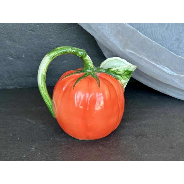 1980s Decorative Ceramic Tomato Pitcher For Sale - Image 5 of 11
