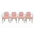 Late 20th Century Set of Four Ss Normandie–Style Dining Armchairs — Silver-Painted Art Deco Chairs With Blush Upholstery For Sale