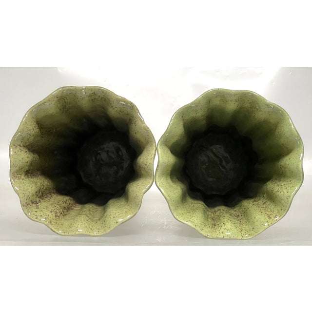 1950s A Pair of Tall Mid 20th Century Studio Pottery Vases For Sale - Image 5 of 7