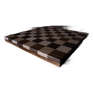 Handcrafted Wooden Chess Board – Solid Hardwood, Tournament Size, Minimalist Modern Design For Sale