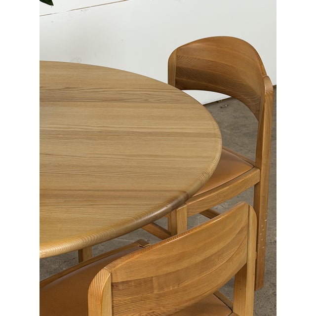 Late 20th Century Danish Round Extendable Dining Table in Ash with Two Extension Leaves, 1970s For Sale - Image 5 of 11