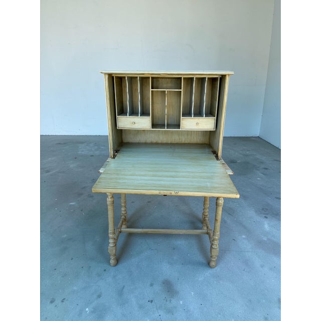 Vintage French Cottage Petite Secretary Writing Desk For Sale - Image 4 of 9