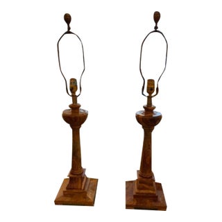 Vintage Mexican Onyx Lamps - a Pair For Sale