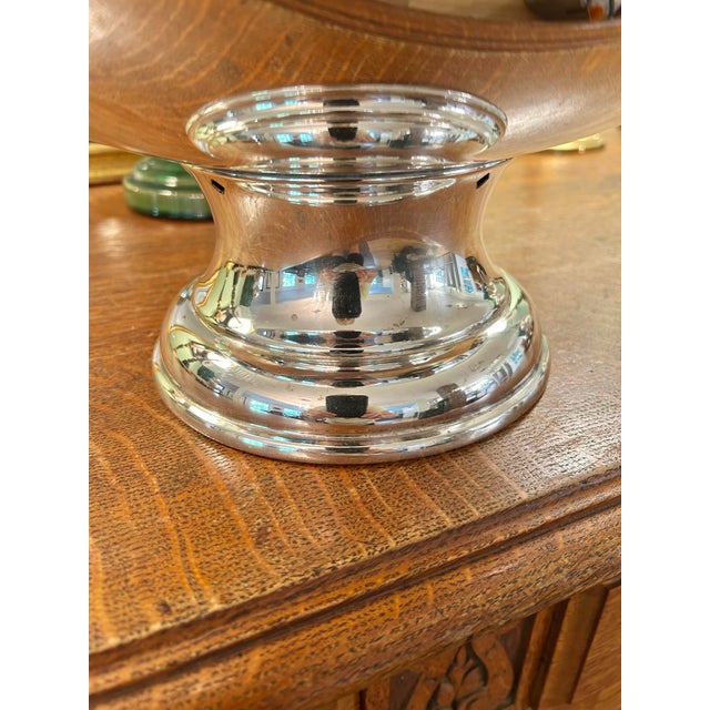 Mid 20th Century Vintage Silver Plate Over Copper 16.5” Rococo Style Punch Bowl For Sale - Image 5 of 10