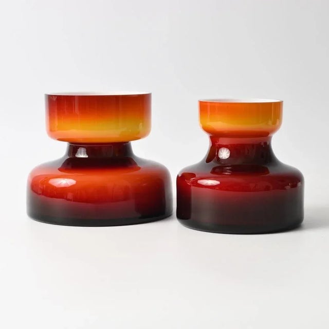 Polish Glass Reducta Vases from Hortensja, 1970s, Set of 2 For Sale - Image 9 of 9