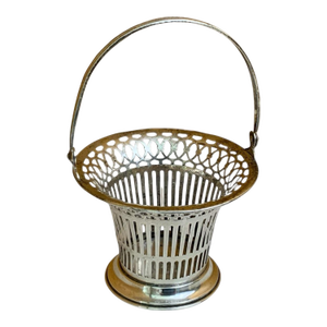 1920s Sterling Silver Basket With Handle E. H. Hufnagel