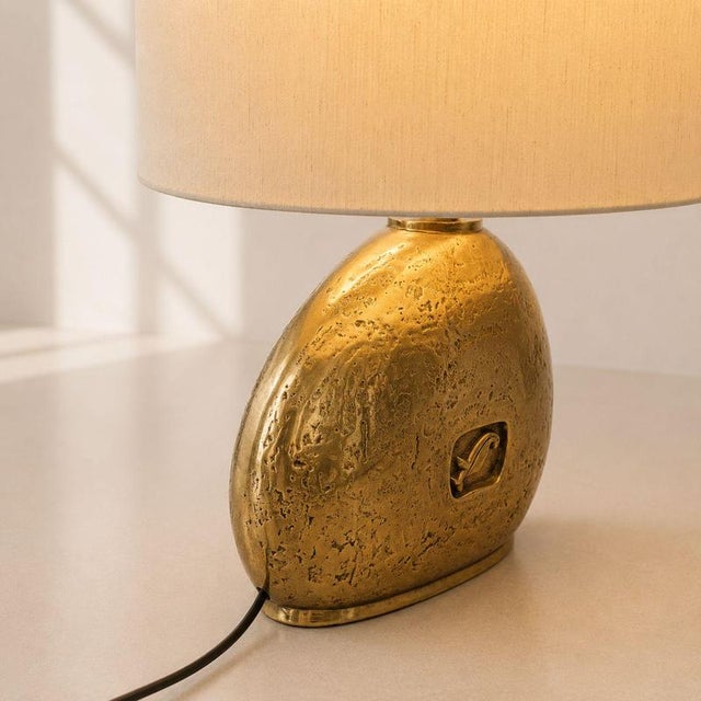 Large Italian Lamp in Cast Brass, 1970s For Sale - Image 4 of 9