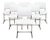 Vintage Italian Chrome-Plated Metal Chairs with White Leather Seats, 1970s, Set of 6 For Sale