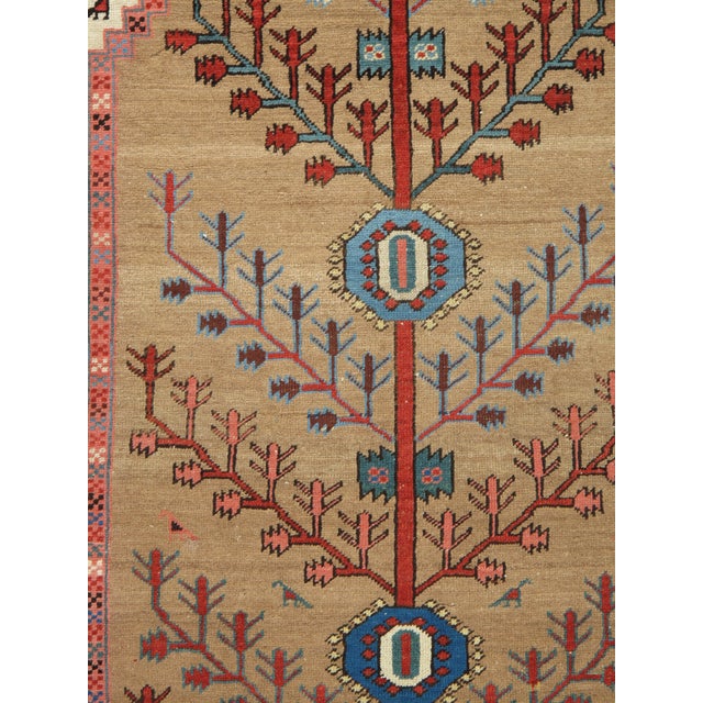 Antique Persian Bakhshaish Carpet, Handmade Wool Oriental Rug, Ivory Light Blue For Sale - Image 10 of 18