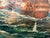 Original Marine Naval Battle Oil Painting Sailing Ships Seascape Framed, Signed For Sale - Image 4 of 11