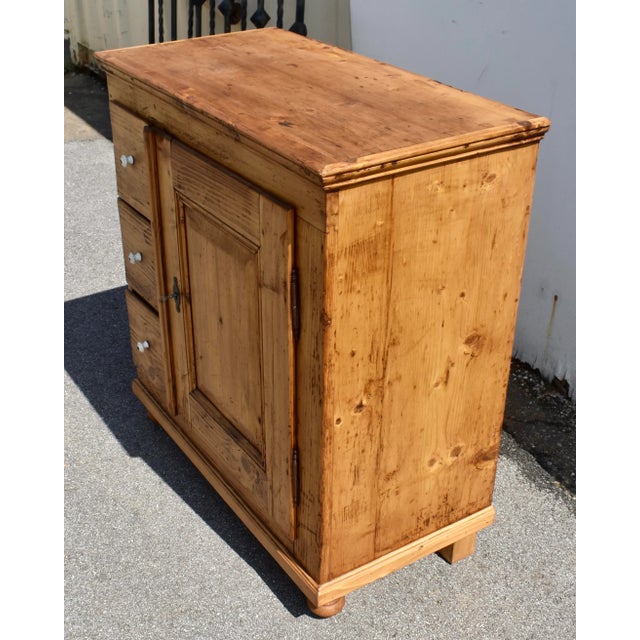 Late 19th Century Pine Three Drawer Czech Bread Cupboard For Sale - Image 5 of 14