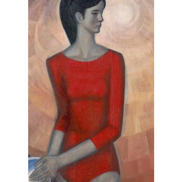 Impressionist "Gymnast With Chalk" Original Oil Painting by Evgeny Yasvin Circa 1961 For Sale - Image 3 of 7