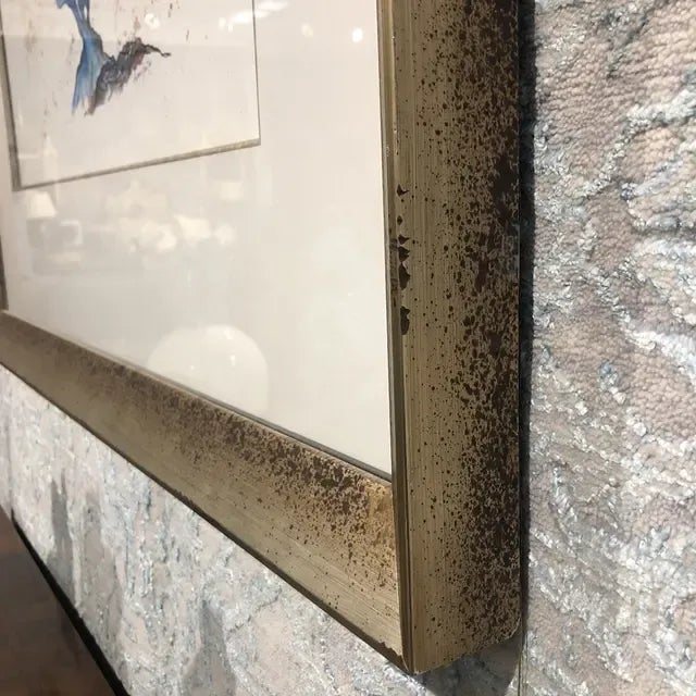 Blue 1990s Abstract Blue Coral Reef Print, Framed For Sale - Image 8 of 10